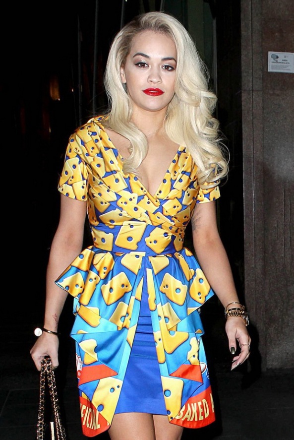 Rita Ora shows her Love for Moschino in Milan **USA ONLY**