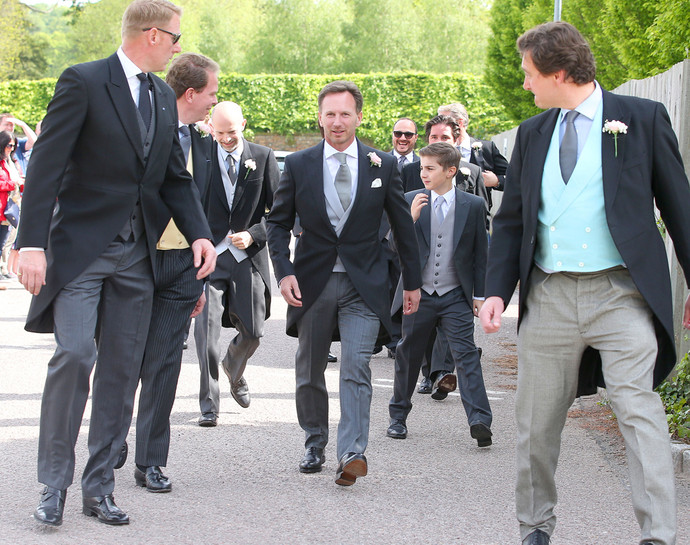 Christian Horner seen Arriving at church before his Marriage to Geri Halliwell.